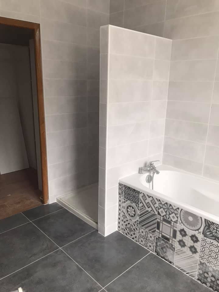 carrelage douche et baignoire